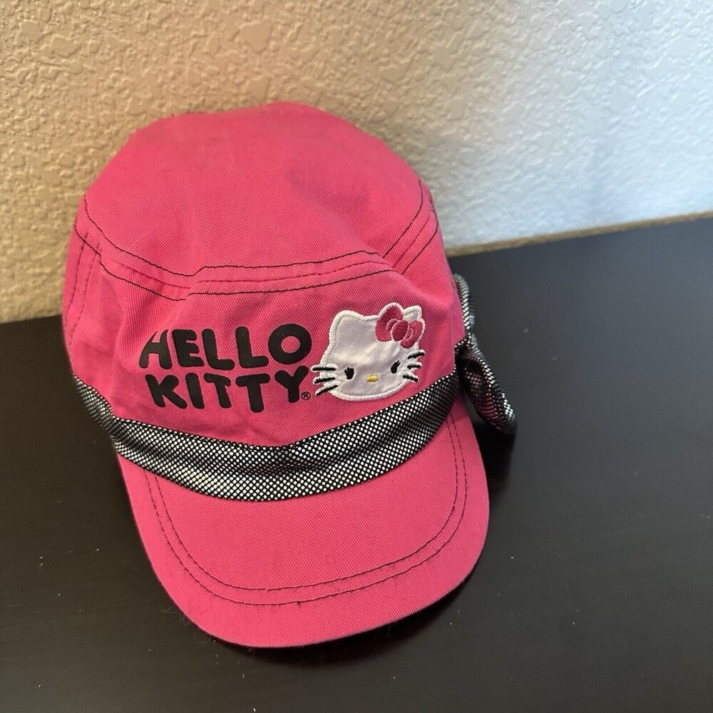Hello Kitty Sanrio Girls Baseball Cap with Bow One Size Stretch Authentic Pink